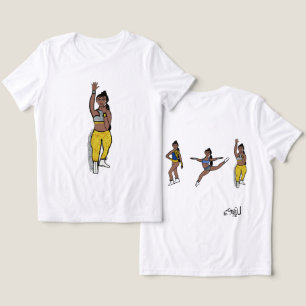 Tri- Pose Dancer Blauw Goud Zilver #1 Tri-Blend Shirt