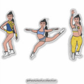 Tri-Pose Dancer Blauw Goud Zilver #2 Sticker (Voorkant)
