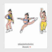 Tri-Pose Dancer Blauw Goud Zilver #2 Sticker (Vel)