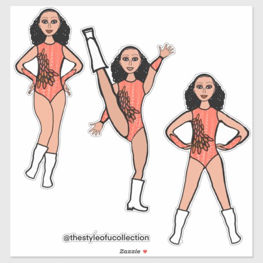 Tri-Pose Dancer Flamingo #2  Sticker (Vel)