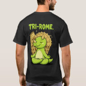 Tri-Rome Zen Triceratops: Cute Dinosaur Yoga at th T-shirt (Achterkant)