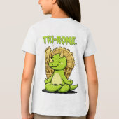 Tri-Rome Zen Triceratops: Cute Dinosaur Yoga at th Tri-Blend Shirt (Achterkant)