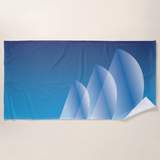 Tri-Sail Translucent Billowy Blue Sky Strandlaken (Voorkant)
