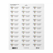 Tri Sheepadoodle Verjaardagsfeestje retouradres Etiket (Full Sheet)