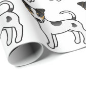Tri Smooth Coat Parson Russell Terrier Patroon Cadeaupapier (Rol Hoek)