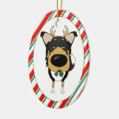 Tri Smooth Collie kerstversiering Keramisch Ornament (Links)