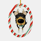 Tri Smooth Collie kerstversiering Keramisch Ornament (Voorkant)