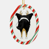 Tri Smooth Collie kerstversiering Keramisch Ornament (Achterkant)
