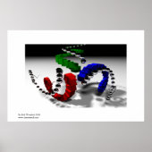 Tri Spiral Recursive Raytraced Afbeelding Poster (Voorkant)