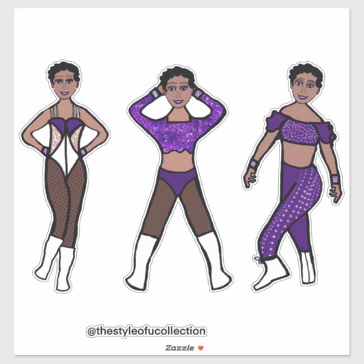 Tri-stijl danser Paarse #1 Sticker (Vel)