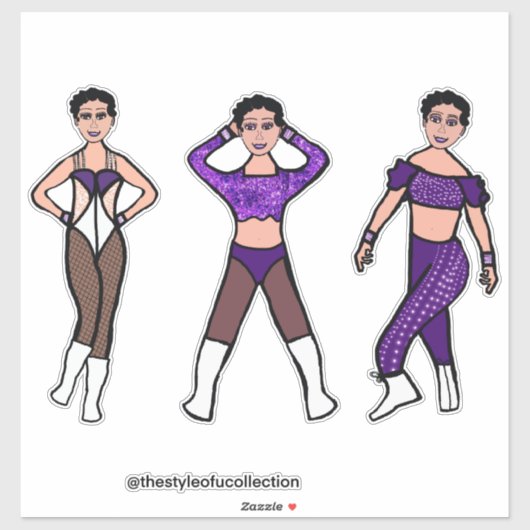 Tri-stijl danser Paarse #2 Sticker (Vel)