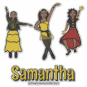 Tri- stijl rood geel zwart danser sticker (Voorkant)