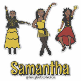 Tri- stijl rood geel zwart danser sticker