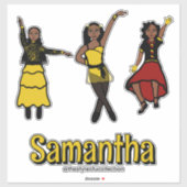 Tri- stijl rood geel zwart danser sticker (Vel)