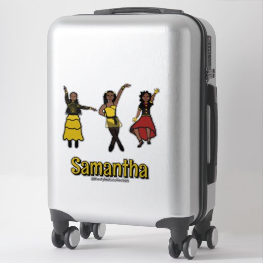 Tri- stijl rood geel zwart danser sticker (Koffer)
