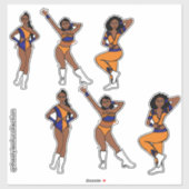 Tri Style Oranje & Blauw  Danser #1 Sticker (Vel)