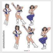 Tri Style Wit & Blauw Danseres #2 Sticker (Vel)