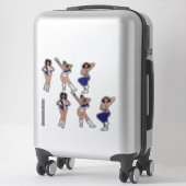 Tri Style Wit & Blauw Danseres #2 Sticker (Koffer)