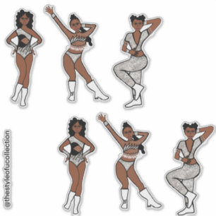 Tri Style Zwart Wit Zilver Danser #1 Sticker