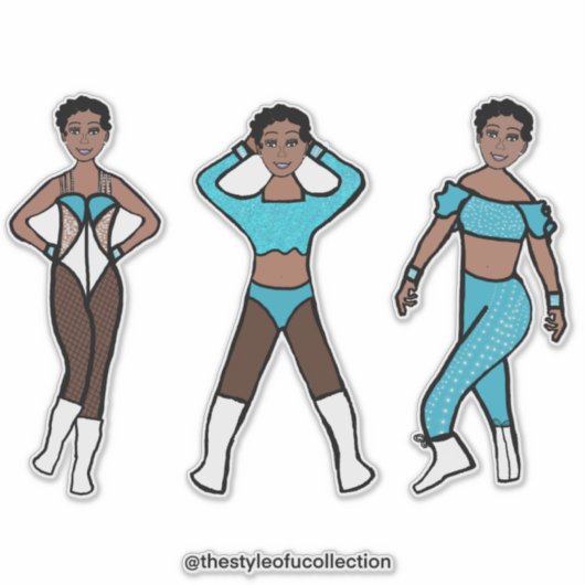 Tri-Styled Dancer Aqua #1 Sticker (Voorkant)