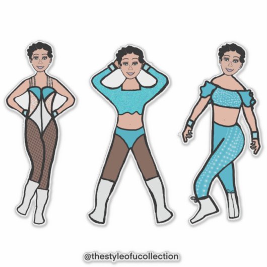 Tri-Styled Dancer Aqua #2 Sticker (Voorkant)