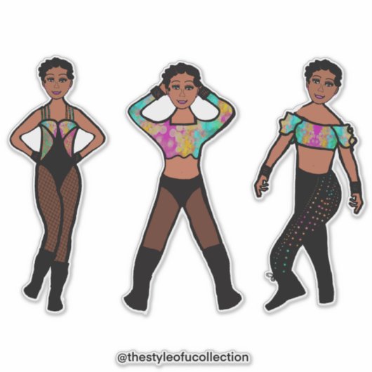 Tri-Styled Dancer Pastel & Zwart #1 Sticker (Voorkant)