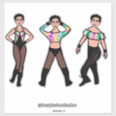 Tri-Styled Dancer Pastel & Zwart #2 Sticker (Vel)