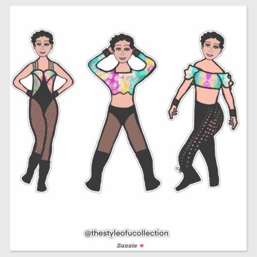 Tri-Styled Dancer Pastel & Zwart #2 Sticker (Vel)