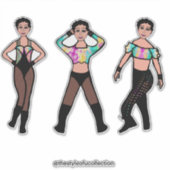 Tri-Styled Dancer Pastel & Zwart #2 Sticker (Voorkant)