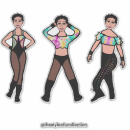Tri-Styled Dancer Pastel & Zwart #2 Sticker