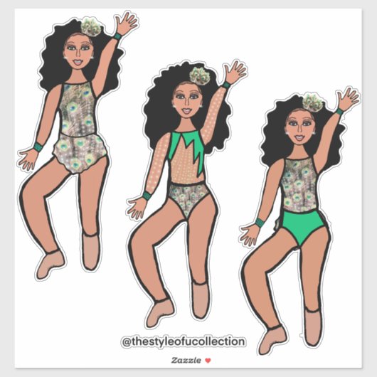 Tri-Styled Dancer Peacock #2 Sticker (Vel)