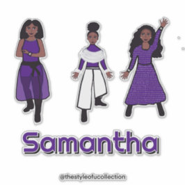 Tri- Styled Paarse Wit Zilveren Danser #1 Sticker