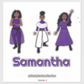 Tri- Styled Paarse Wit Zilveren Danser #1 Sticker (Vel)