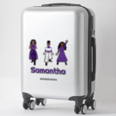 Tri- Styled Paarse Wit Zilveren Danser #1 Sticker (Koffer)