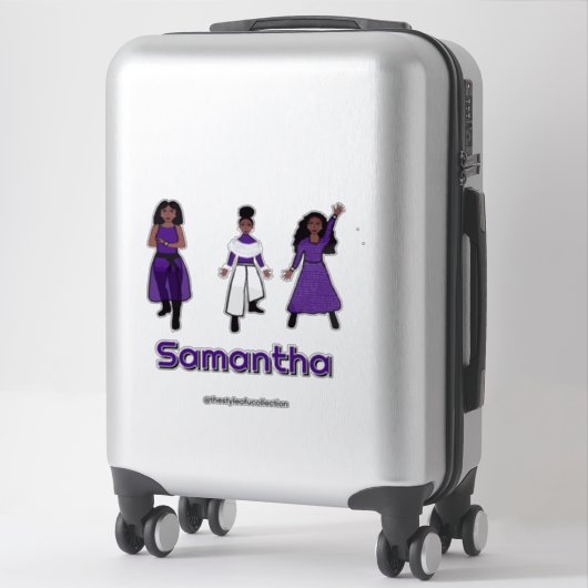 Tri- Styled Paarse Wit Zilveren Danser #1 Sticker (Koffer)