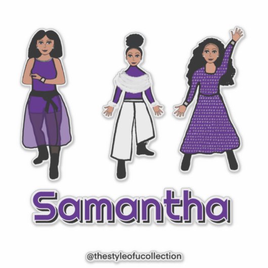 Tri- Styled Paarse Wit Zilveren Danser #2 Sticker (Voorkant)