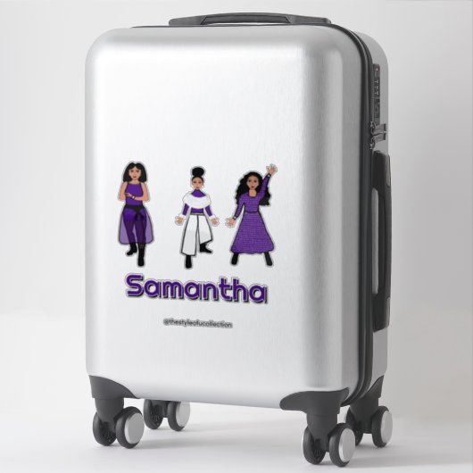 Tri- Styled Paarse Wit Zilveren Danser #2 Sticker (Koffer)