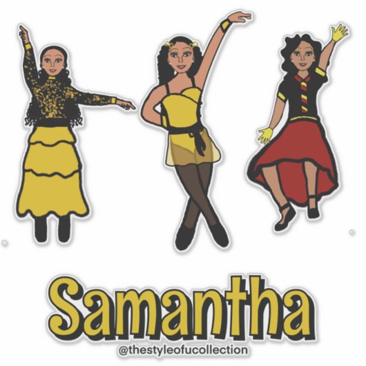 Tri- Styled Red Yellow Black Dancer #2 Sticker (Voorkant)