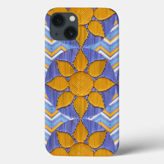 Tri Sunflower Blue Chevron Case-Mate iPhone Case