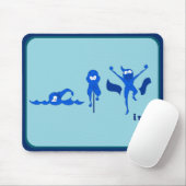 Tri-toon-logo in blauw voor mousepad muismat (Met muis)