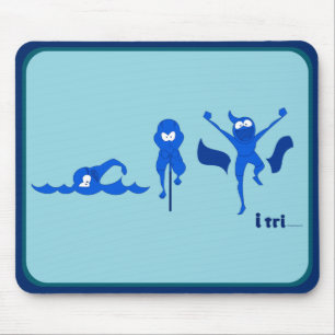 Tri-toon-logo in blauw voor mousepad muismat