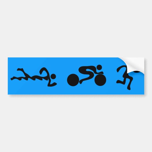 TRI Triathlon Black Figures Bumpersticker (Voorkant)