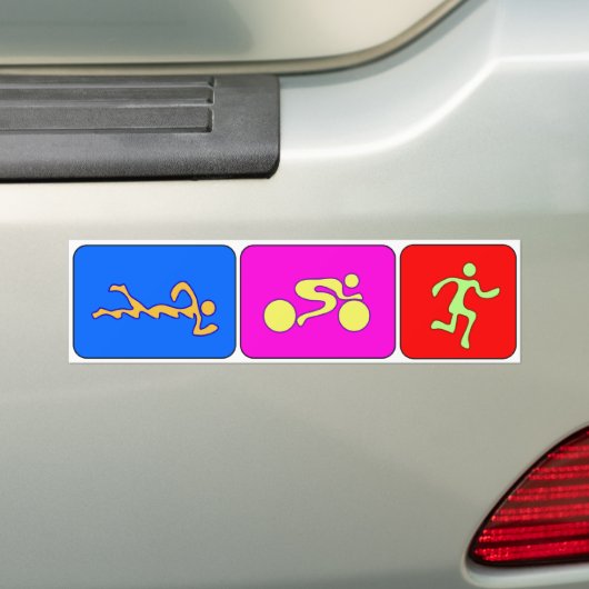 TRI Triathlon Figures Bumpersticker (Op auto)