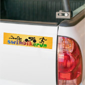 TRI Triathlon Swim Bike run BLACK Bumper Design Bumpersticker (Op Truck)