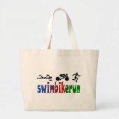 TRI Triathlon Swim Bike run BLACK Bumper Design Grote Tote Bag (Voorkant)