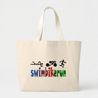 TRI Triathlon Swim Bike run BLACK Bumper Design Grote Tote Bag