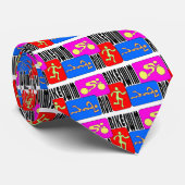 TRI Triathlon Swim Bike run BRIGHT Square Design Stropdas (Opgerold)