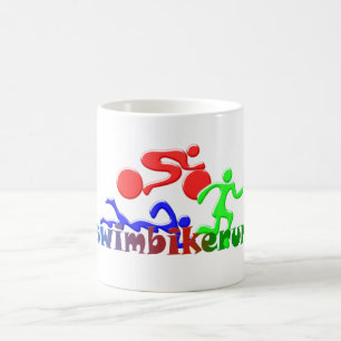 TRI Triathlon Swim Bike run COLOR Figures Design Koffiemok