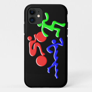 TRI Triathlon Swim Bike Run Figures Design iPhone 11 Hoesje