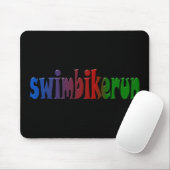TRI Triathlon Swim Bike run RAINBOW-ontwerp Muismat (Met muis)